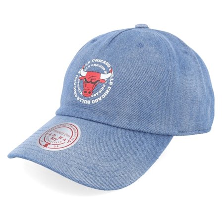 Mitchell & Ness - NBA Blauw unconstructed Cap - Chicago Bulls Summer Breeze Strapback Blue Dad Cap @ Hatstore