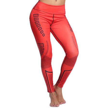 Röda Mönstrade Yoga Leggings