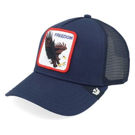 Goorin - Blå Keps - Freedom Eagle Edge Navy A-Frame Trucker @ Hatstore