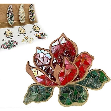 AURA Mosaik Kit, Blomma DIY Mosaik Kit, DIY Julgransprydnader Mosaik Kit, För Hantverksälskare (Blomma-B)_Kvalitetsgåvor