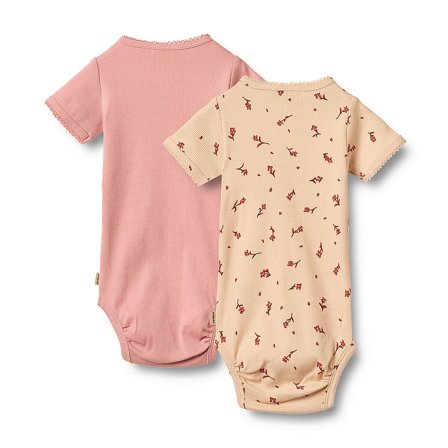 WHEAT Body Short Sleeve Elisa 2-pak Rose Water Flowers Str 56/1m, Tøj & Bolig, Børnetøj, Sparkedragter & Bodyer