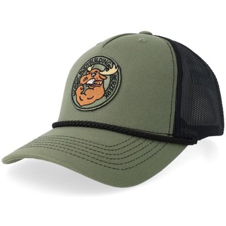 Berzerk - Grön trucker Keps - Jacked Moose Olive Round Patch Loden Green/Black R @ Hatstore