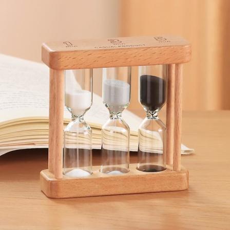 Tidsglas 1+3+5 Minut Mini Træ Tidsglas Ur Kreativ Sand Dekoration Små Pynt Gave Til Spil Klasseværelse Hjem Kontor Dekoration (1 stk