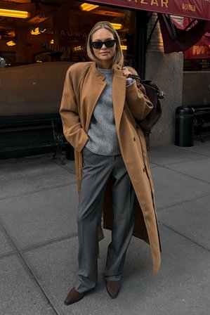 Claire Rose x NA-KD - Rett dressbukse - Skreddersydde bukser - Grå - EU 32