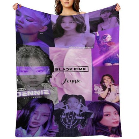 HD Fashion KPOP Sanger Blackpink Jentegruppe Trykket Plysj Sofa Sengteppe, Kontor Barnegaver Piknik Bærbart Mykt Teppe (BP-601)[HK]