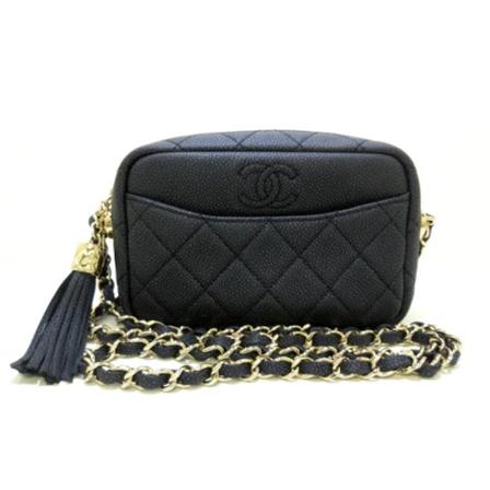 Chanel Vintage Pre-owned Shoulder Väska svart, Dam Vintage Väskor, Dam, Storlek: ONE SIZE