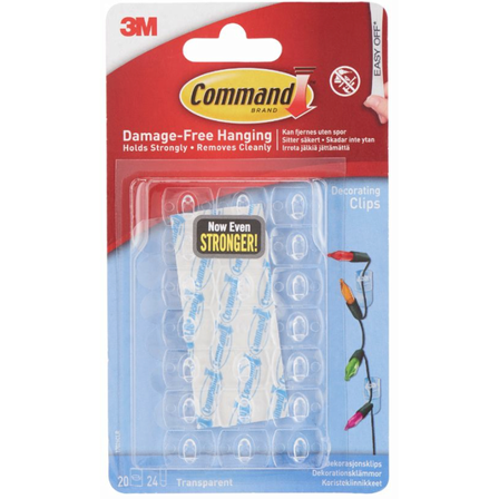 COMMAND DEKORKLIPS MED CLEAR STRIPS 17026CLR