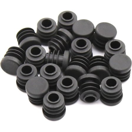 16 mm sorte plastikpropper, sorte runde rørpropper, indvendige endepropper til stole, borde, bordben, møbelrør, 20 stk.{bt}