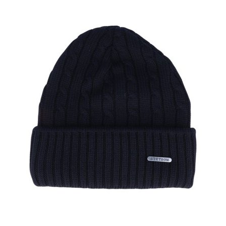 Stetson - Svart knit Beanie - Wool Knit Black Cuff @ Hatstore