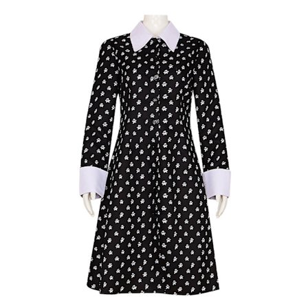 Barn Wednesday Addams Kostyme Anime Uniform Skjørt Antrekk