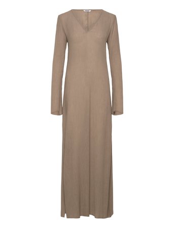 Weekday Maxi Longsleeve Dress - Beige - M