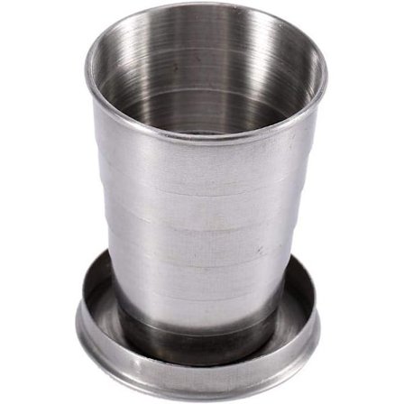 Hopfällbar mugg 250L rostfritt stål teleskopisk mugg nyckelring vinglas Premiu