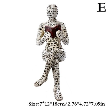 Nordic Modern Reading Woman Staty Resin Desktop Skulpturer - stock