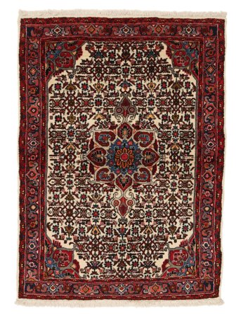 Handgeknoopt Bidjar Vloerkleed 108X146 Perzisch Wol Zwart/Donkerrood Klein