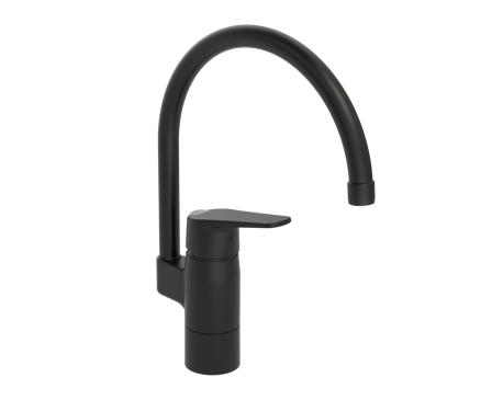 Oras Vega Kjøkkenbatteri høy modell, svingbar, matt sort, Baderom