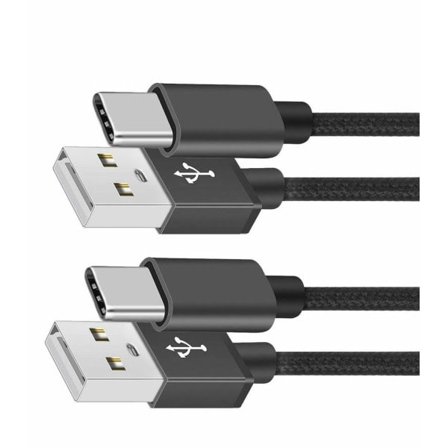 2 kpl USB C -kaapeli tyyppi C pikalatauskaapeli Samsung Galaxy A12 / A32 / A42 / A52 / A72 Nylon Android-puhelinlaturi (1 m, musta)