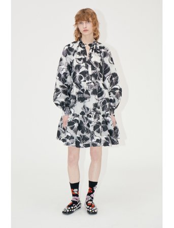 STINE GOYA Tier Voluminous Ruffle Mini Dress, - Black - L