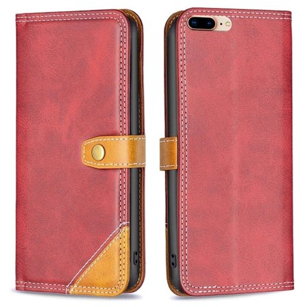 BINFEN tofarget læretui for iPhone 7 Plus - Rød