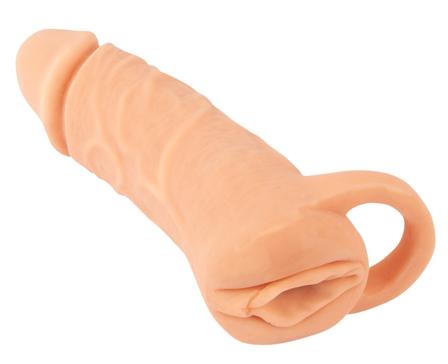 2-in-1 PenisFörlängning och Masturbator 18,5cm - Vuxen.se - Längre penis med penispump, penisförlängare