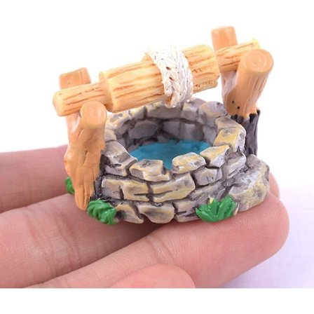 Diy Mini Vesi Kaivo Hartsi Miniatyyri Maisema Koriste Vintage Talo Patsaat Vesiputous Keiju Puutarha Koriste 1kpl (FMY)