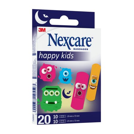 Nexcare Happy Kids plaster monster 20 stk