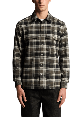 Lyle & Scott Brushed Cotton Check Shirt Skjortor Herr Svart XL