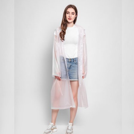 Transparent Regnjakke PEVA Bærbar Vandafvisende Regnkappe Åndbar Regnjakke til Rejser, Vandreture, Cykling & Camping