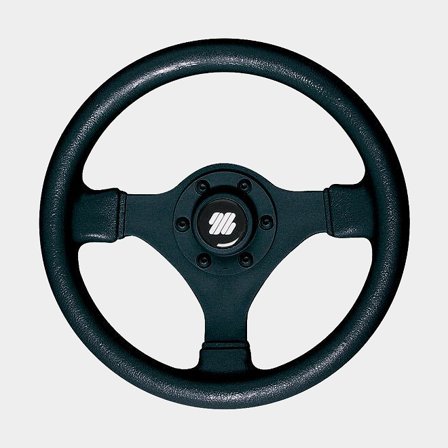 Volant de bateau à moteur Ultraflex Rally V45B, aluminium avec plastique, Ø280 mm, avec moyeu, convient à un axe de volant de 3/4′′ (19 mm), noir