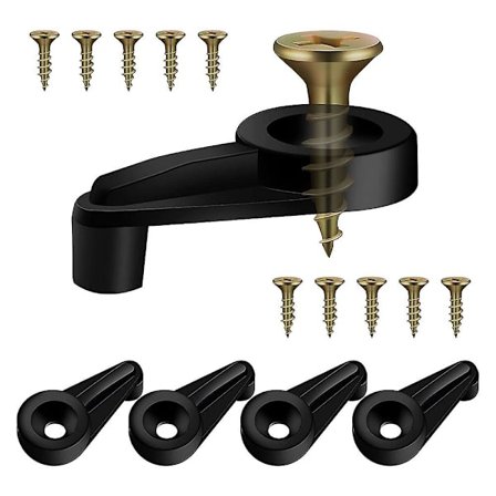 100-pack glasklämmor i plast och metall för montering av glasdörrar (svart och guld) (FMY)