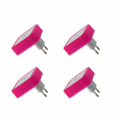 Plug-in nattlys, LED-senglys for barberkontakt med automatisk sensor, for soverom kjøkken korridor, rød 4 stk