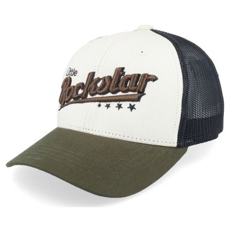 Kiddo Cap - Beige trucker Keps - Kids Little Rockstar Ivory/Black/Dark Mash Trucker @ Hatstore