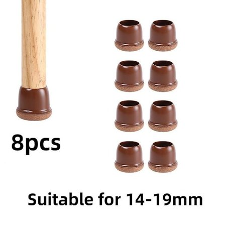 14-19mm pyöreät tuolinjalkojen lattiansuojat, 8 kpl kumisia tuolinjalkojen suojuksia, tuolin pöydän jalkojen suojukset kovapuulattioille