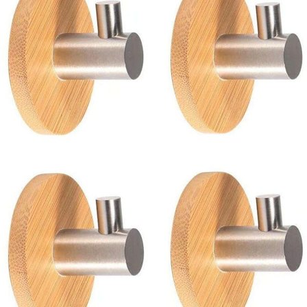 Fitsund självhäftande krok 304 rostfritt stål & bambu badrock krok väggkrok KLB