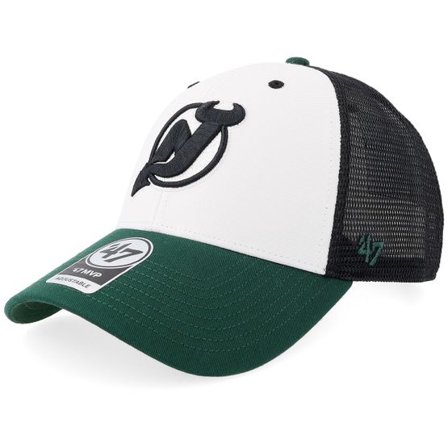 47 Brand - NHL Grön trucker Keps - Hatstore Exclusive x New Jersey Devils Branson Tri Tone MVP Mesh Black/Forrest/White Trucker @ Hatstore