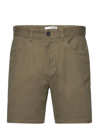 Slhcomfort-Carlton Short W Shorts Chinos Shorts Kakigrønn Selected Homme*Betinget Tilbud