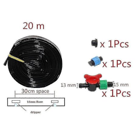 Maatalouden 16 mm:n tippukasteluteippisarja, tippukasteluvyö, kastelujärjestelmä, litteä virtaviivainen kasteluletku, 15/20/30 cm:n välein oleva letku