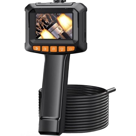 Endoskopkamera, 1080P HD Endoskop, 2.4 Tommers IPS-skjerm Rørinspeksjonskamera, IP67 Vanntett Kamera, 5M Semi-Rigid Kabel, med Lys