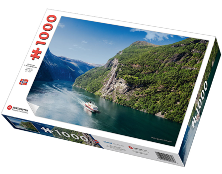 Trefl Puslespill Hurtigruta i Geirangerfjorden, 1000 brikker