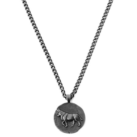Astro | Collana con segno zodiacale del toro in acciaio inossidabile color argento per uomini - Collane in acciaio