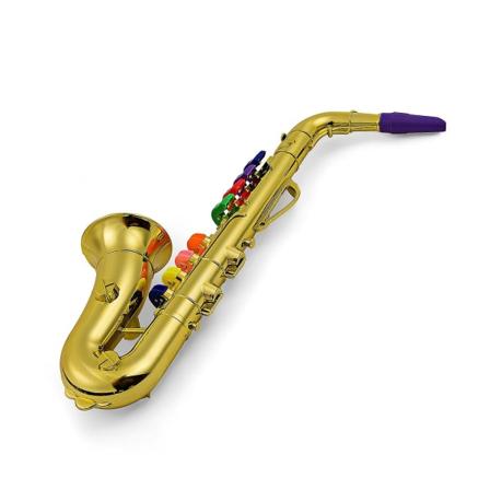 Saxofon Børn Musik Blæseinstrumenter Abs Metallic Guld Saxofon med 8 farvede tangenter