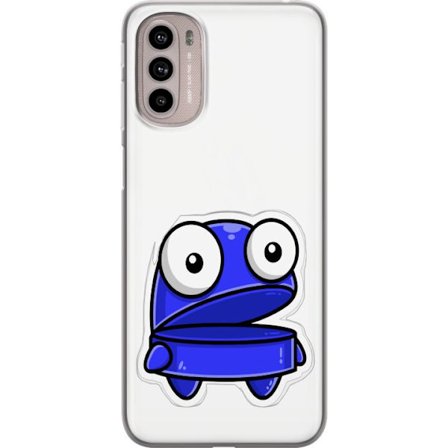 Kompatibel Mobilcover til Motorola Motorola Moto G41 Blå tegneseriefigur med åbent udtryk og store øjne i sjov illustration