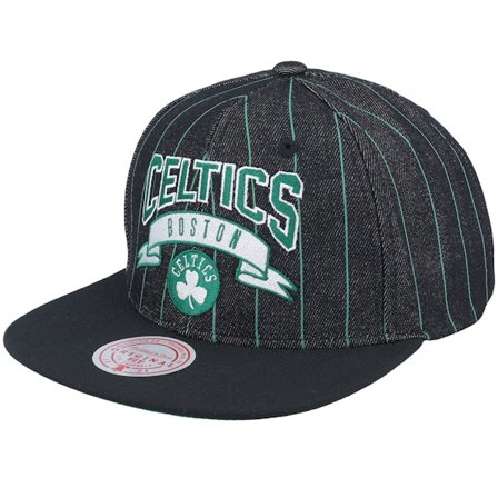 Mitchell & Ness - NBA Sort snapback Kasket - Boston Celtics Dem Stripes Black Snapback @ Hatstore
