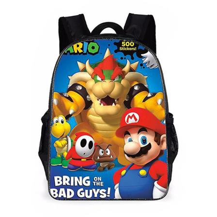 Super Mario Reppu Pojat Tytöt Lapset Sarjakuvat Koululaukut Casual kirjalaukku Matkareppu[HK] D