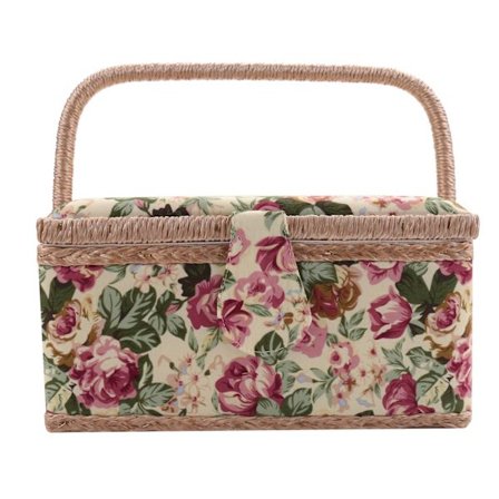 Extra Sybehörskorg, vintage Sybehörskorg, för nålar, tråd, måttband och andra sytillbehör