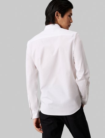 Calvin Klein Poplin Stretch Slim Shirt - White - XXL