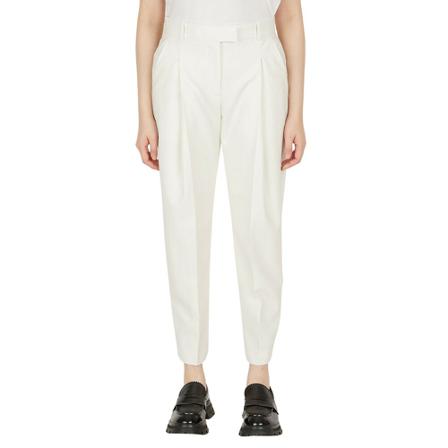 Alexander McQueen, Exaggerated Pleat Tailored Trousers Biały, Kobieta, Rozmiar: S