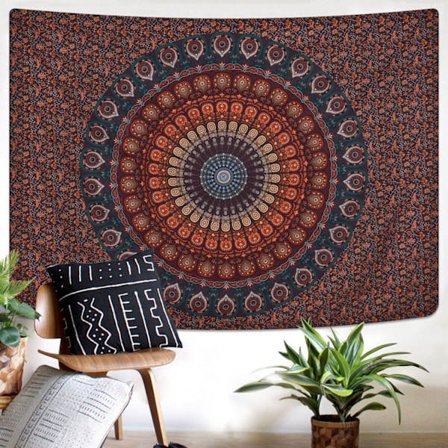 Bohemisk Mandala Väggbonad Hippie Tapestry Psykedelisk Påfågel