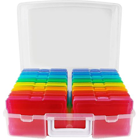 Läpinäkyvät 4" x 6" valokuvien säilytyslaatikot - 16 sisäistä valokuvien järjestyslaatikkoa Valokuvien säilytyslaatikko Kuvien säilytyslaatikot 