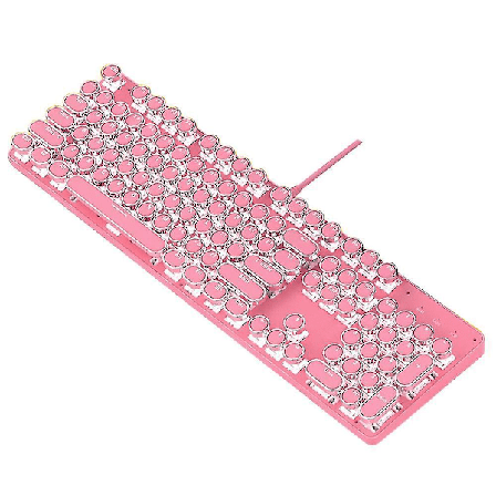 Real Mechanical Keyboard Cute Girl Heart Pink 104 Keys Led Backlit Gaming Keyboard For Gaming And Typing,compatible For Mac/pc/laptop