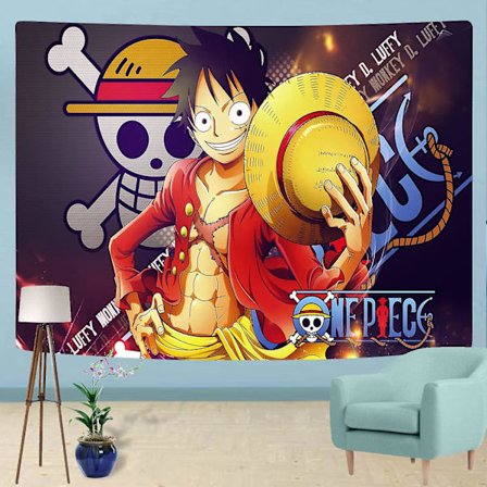Anime One Piece Luffy Gobelin Vægophæng Baggrund Fest Banner Dekoration 60x80in